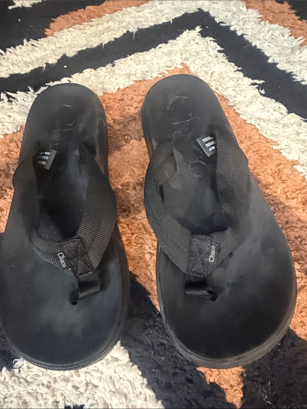 Chaco Black Thick-Strap Flip Sandals